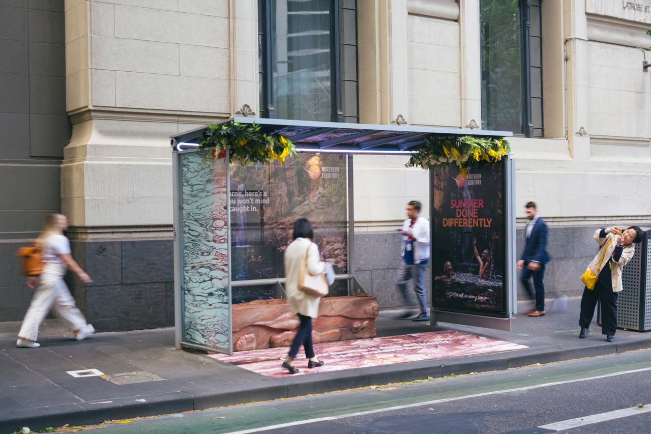 JCDecaux’s x Tourism NT: Bus Shelter Native Greenery Installation