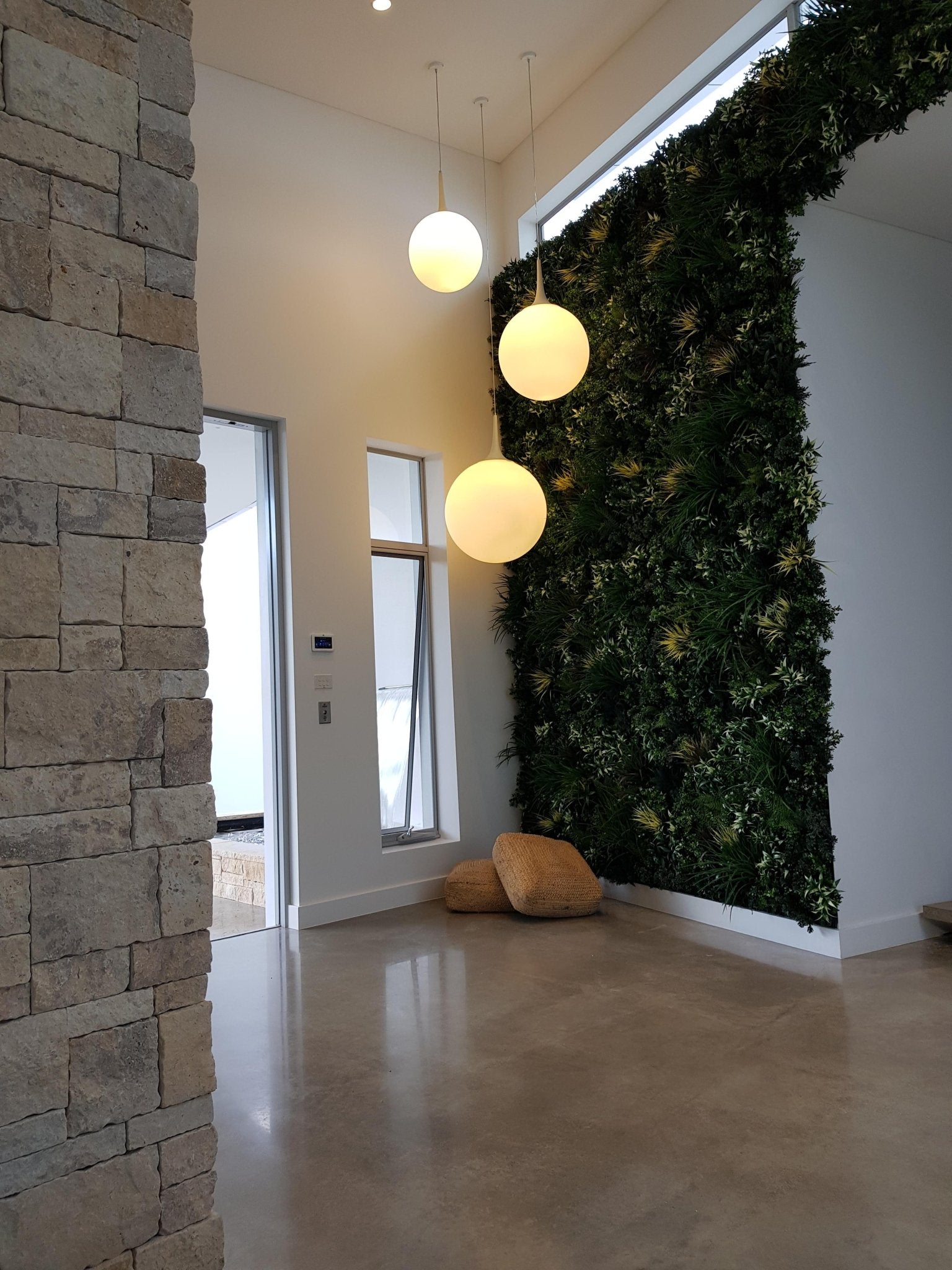 Premium Vertical Garden Wall In Residential Home Entranceway - Evergreen Walls