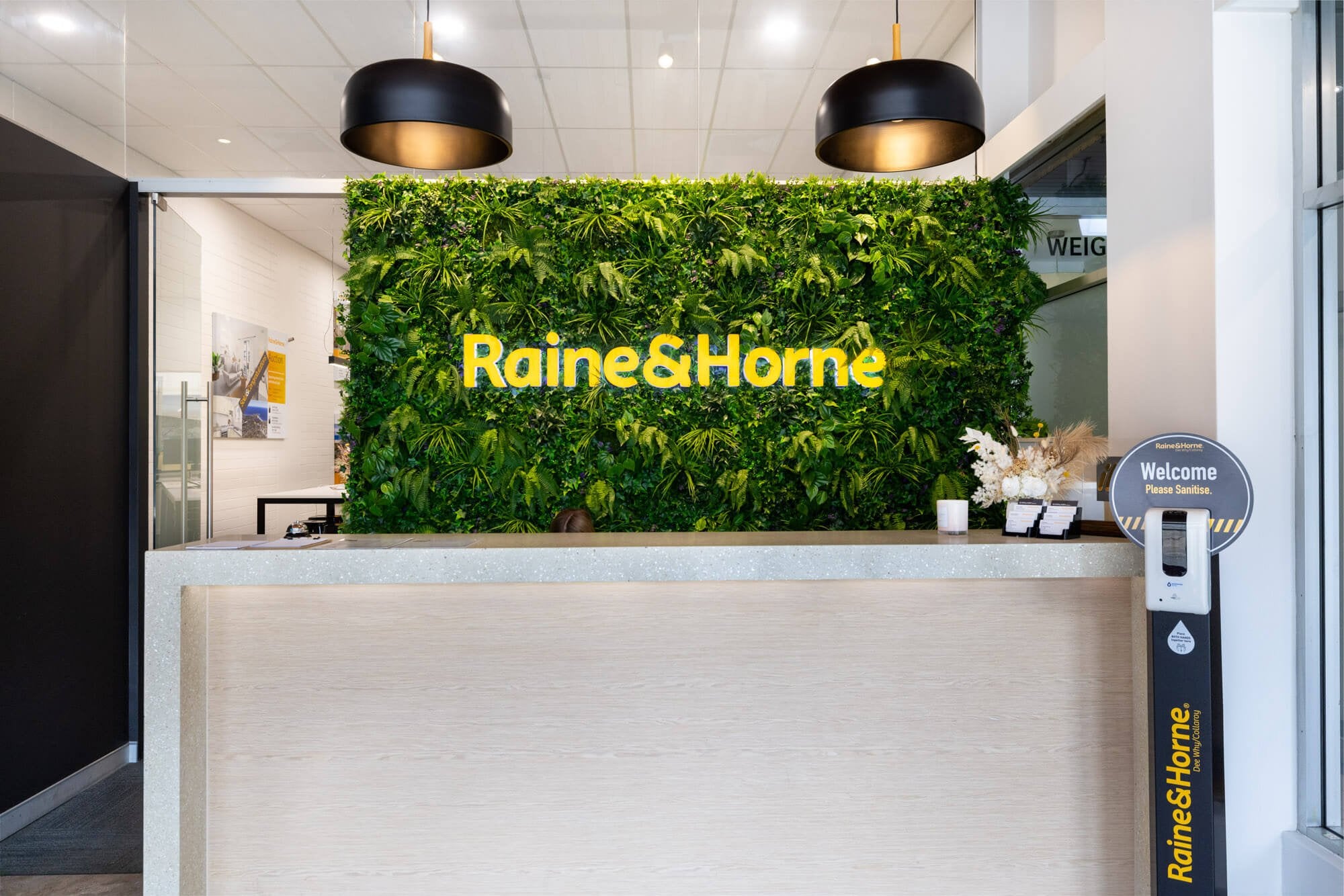 Raine and Horne's - Real Estate Reception Artificial Green Wall - Evergreen Walls