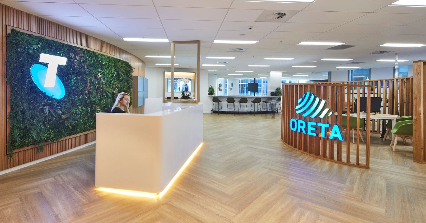 Telstra Workplace, Office Custom Faux Greenery Installation - Evergreen Walls