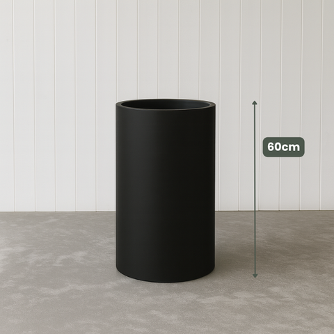 Lightweight Tall Cylinder Pot | Black