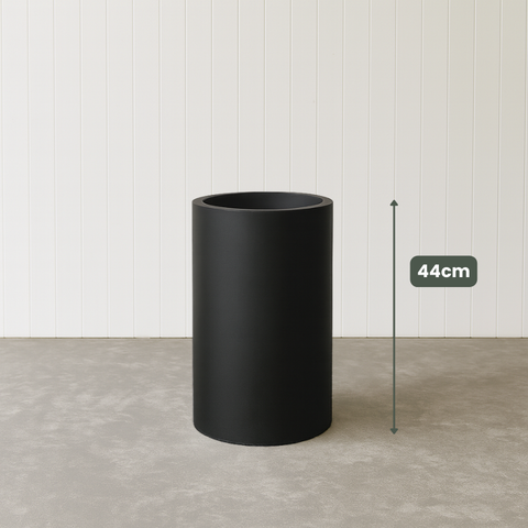 Lightweight Tall Cylinder Pot | Black