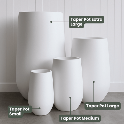 Lightweight Taper Pot | White