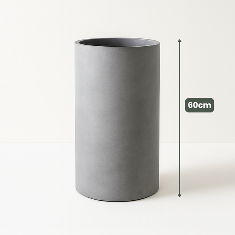 Lightweight Tall Cylinder Pot | Grey