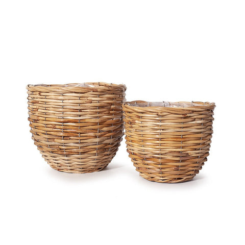 Pair Bundle - 2 x Rattan Plant Pots - Evergreen Walls
