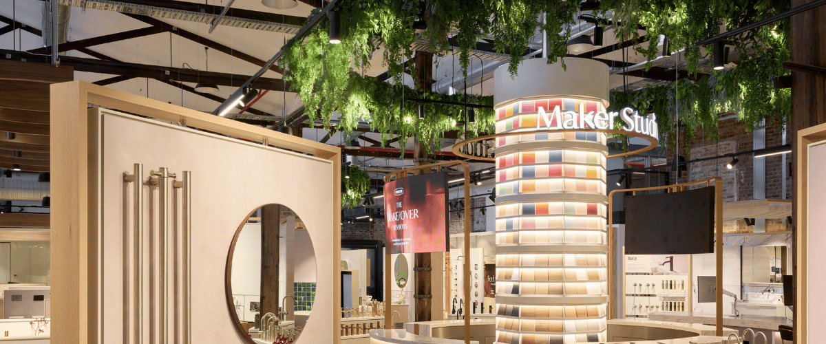 Reece Bathrooms Showroom artificial hanging greenery Suspended from ceiling