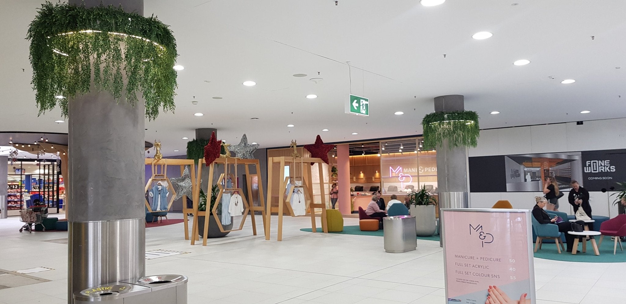 Colonnades Shopping Centre Artificial Hanging Greenery Fit Out, South Australia - Evergreen Walls