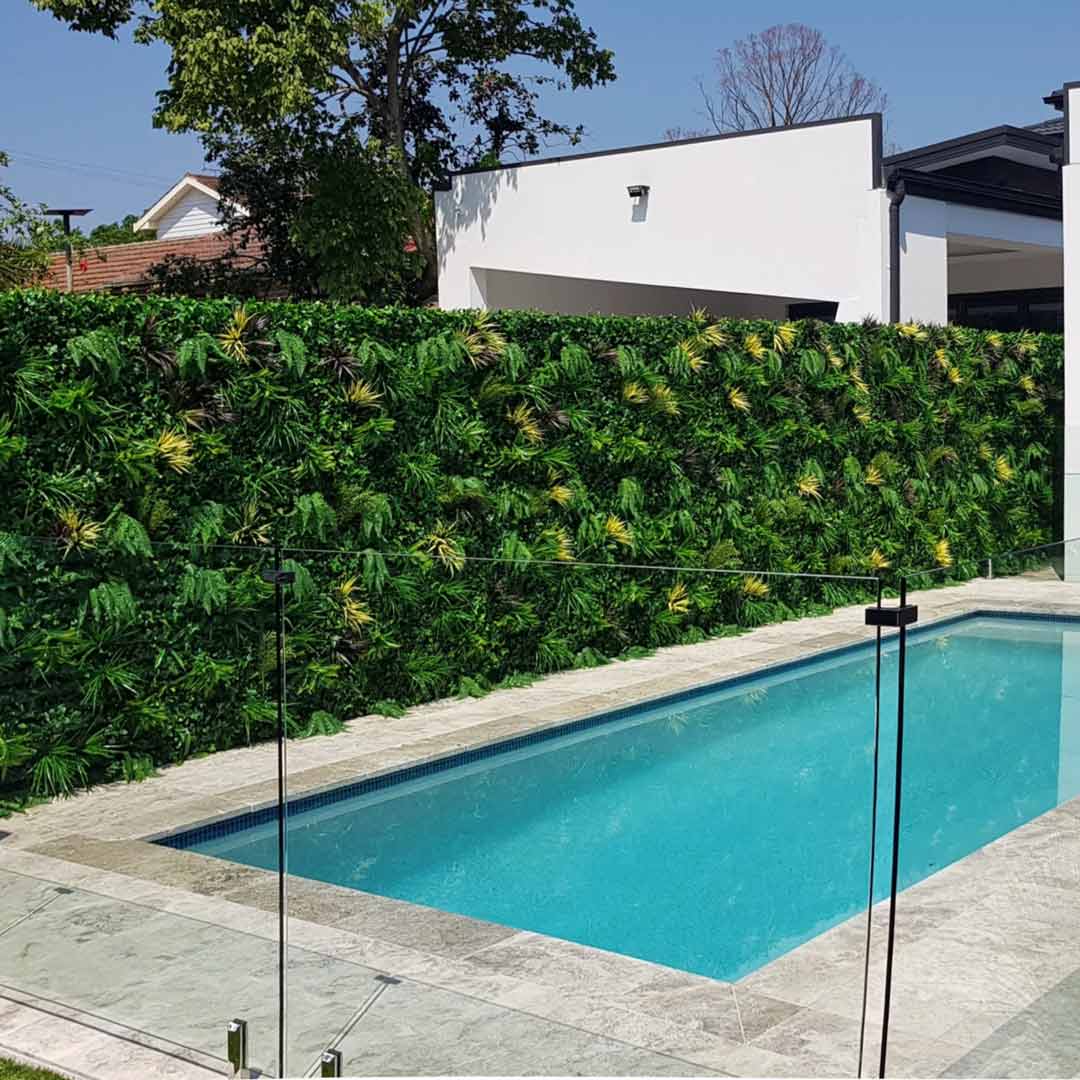 Coastal Autumn Poolside Greenery installation