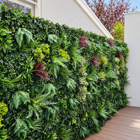 Coastal Luxe green wall panel on side fence