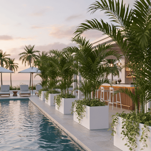 Lightweight Reinforced Trough Pot | White