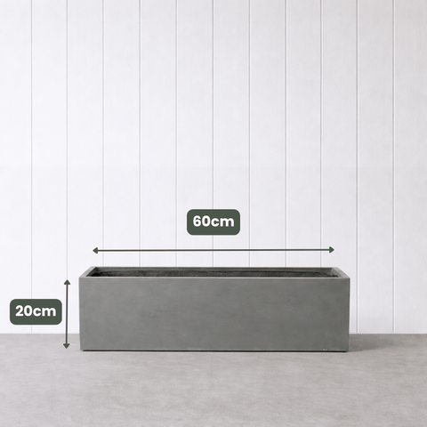 Lightweight Reinforced Trough Pot | Concrete Grey