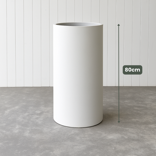 Lightweight Tall Cylinder Pot | White | Evergreen Walls