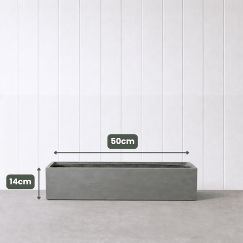 Lightweight Reinforced Trough Pot | Concrete Grey