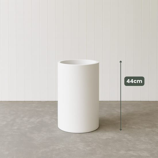 Lightweight Tall Cylinder Pot | White | Evergreen Walls