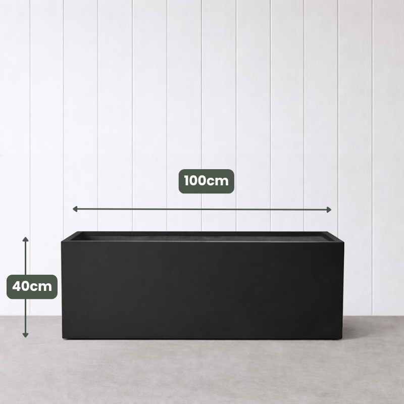Lightweight Reinforced Trough Pot | Black