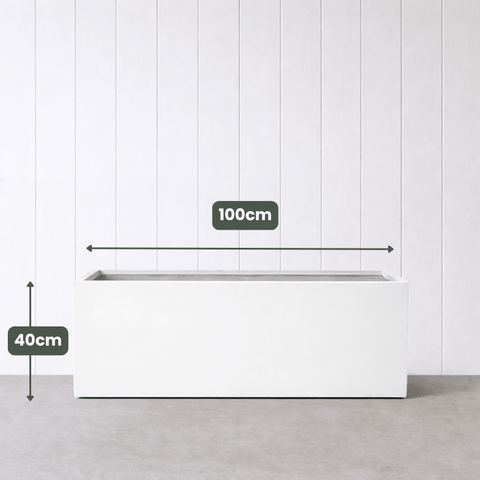 Lightweight Reinforced Trough Pot | White