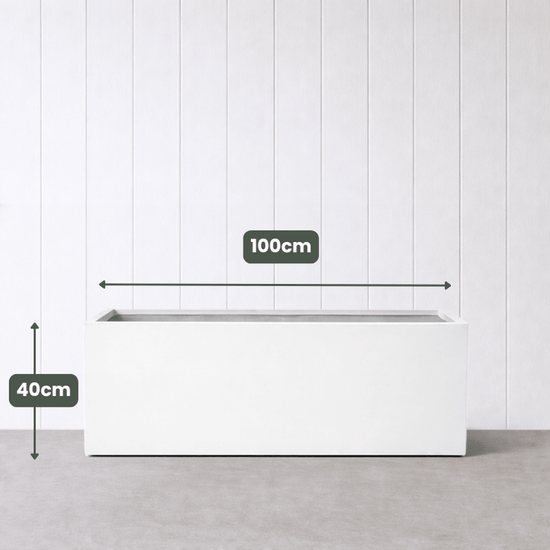 Lightweight Reinforced Trough Pot | White | Evergreen Walls
