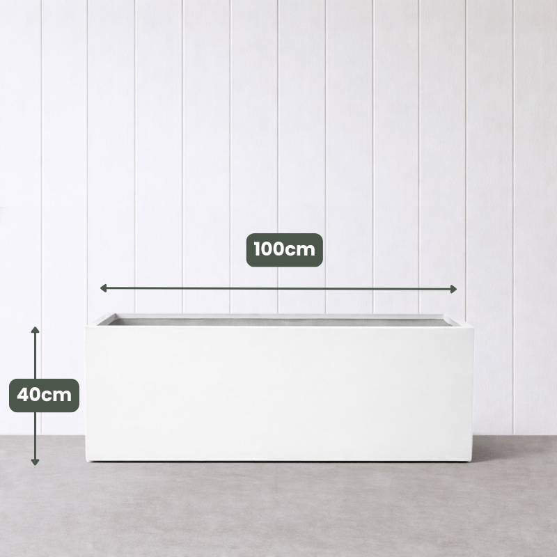 Lightweight Reinforced Trough Pot | White | Evergreen Walls