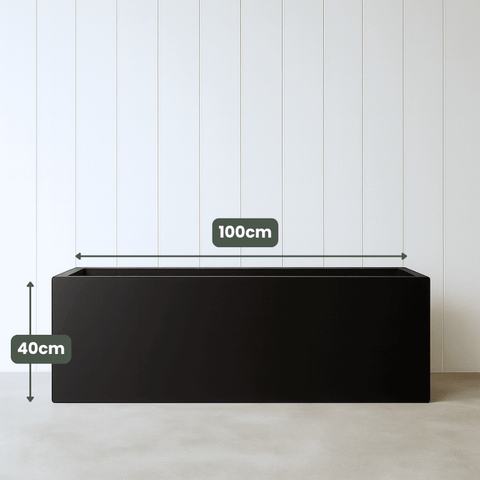 Lightweight Reinforced Trough Pot | Black