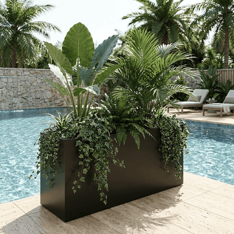 Lightweight Reinforced Trough Pot | Black