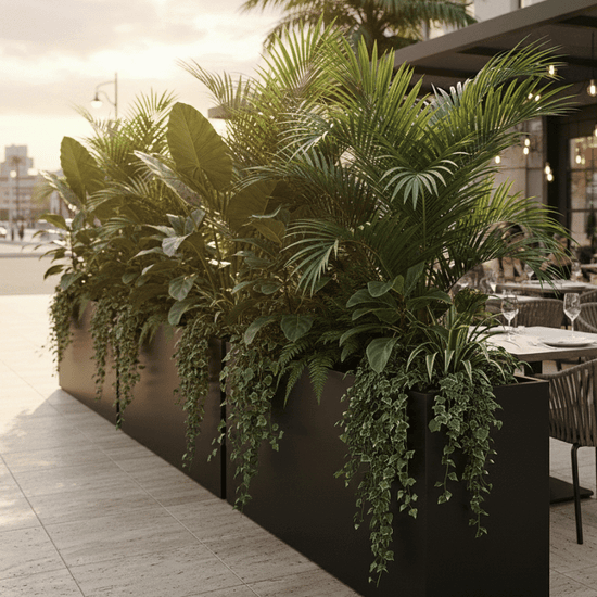Lightweight Reinforced Trough Pot | Concrete Grey | Evergreen Walls
