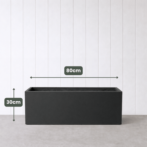 Lightweight Reinforced Trough Pot | Black