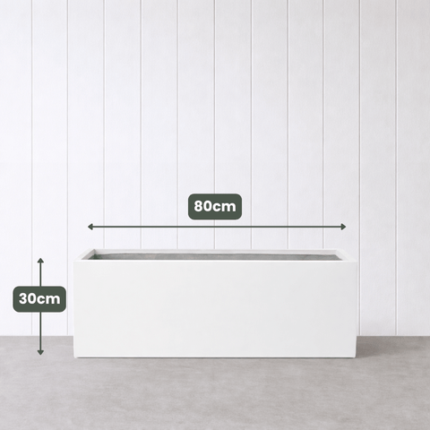 Lightweight Reinforced Trough Pot | White