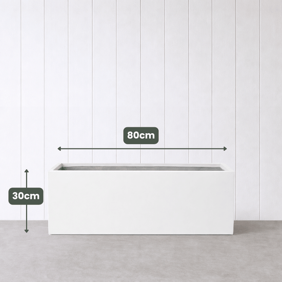 Lightweight Reinforced Trough Pot | White | Evergreen Walls