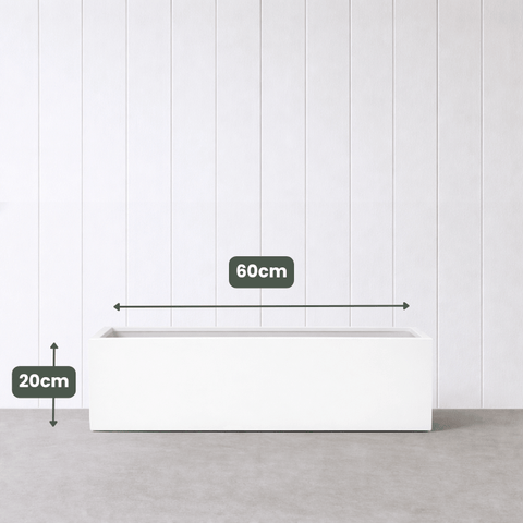 Lightweight Reinforced Trough Pot | White