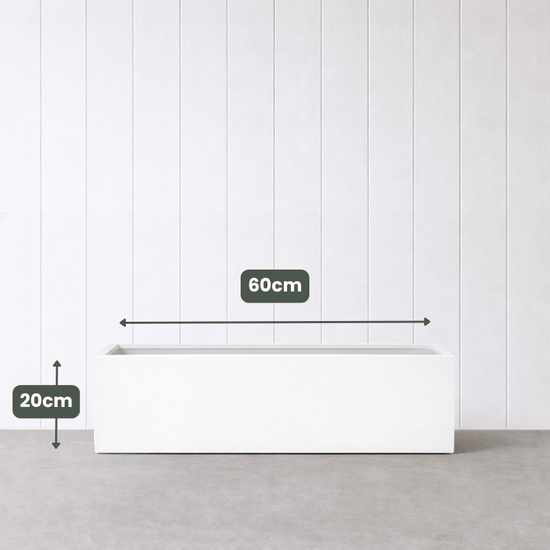 Lightweight Reinforced Trough Pot | White | Evergreen Walls