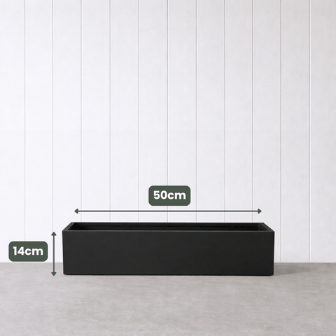 Lightweight Reinforced Trough Pot | Black