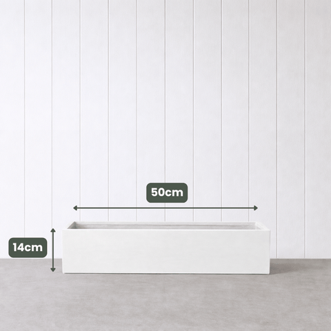 Lightweight Reinforced Trough Pot | White