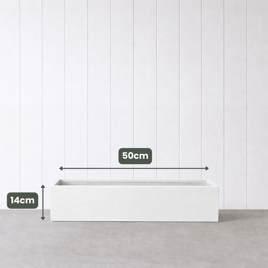 Lightweight Reinforced Trough Pot | White | Evergreen Walls