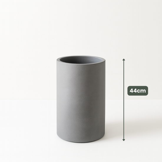 Lightweight Tall Cylinder Pot | Grey | Evergreen Walls