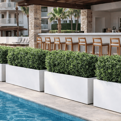 Lightweight Reinforced Trough Pot | White