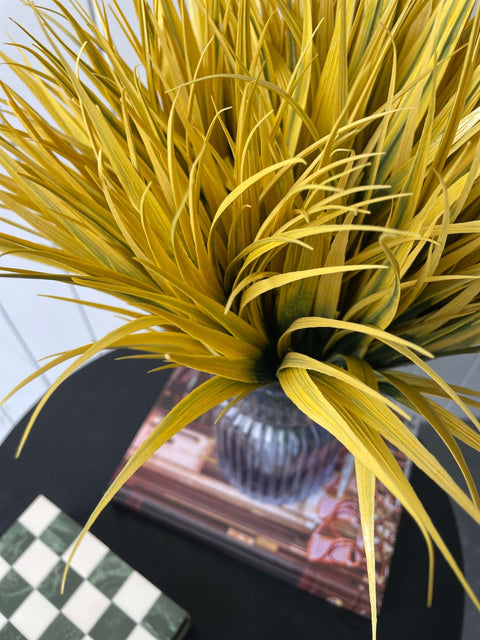 Grass Bush Yellow 35cm (UV) - Evergreen Walls